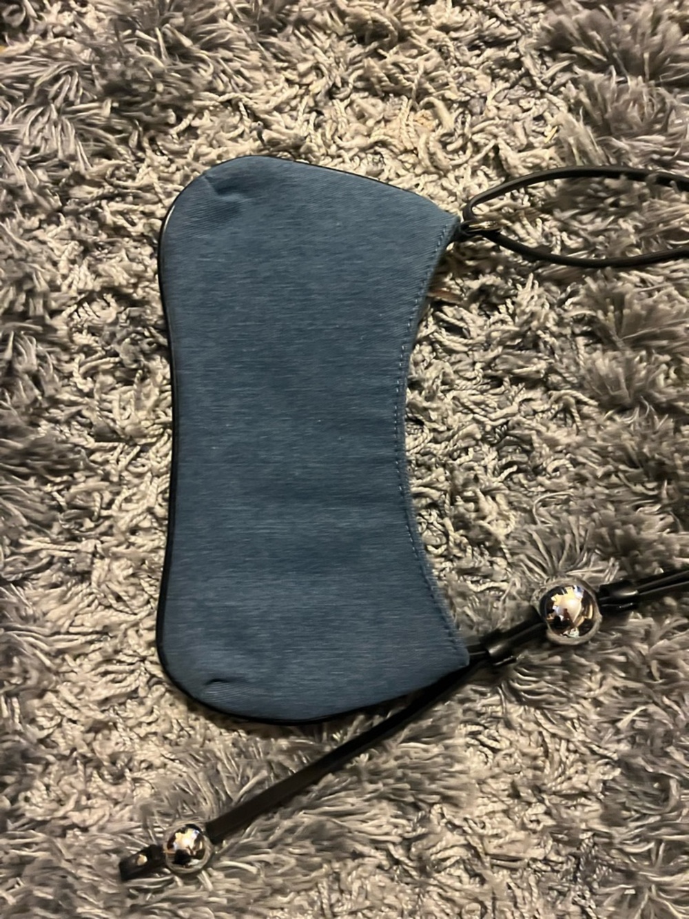 Jacquemus Denim Crescent Shoulder Bag with Black Strap - Picture 10 of 10